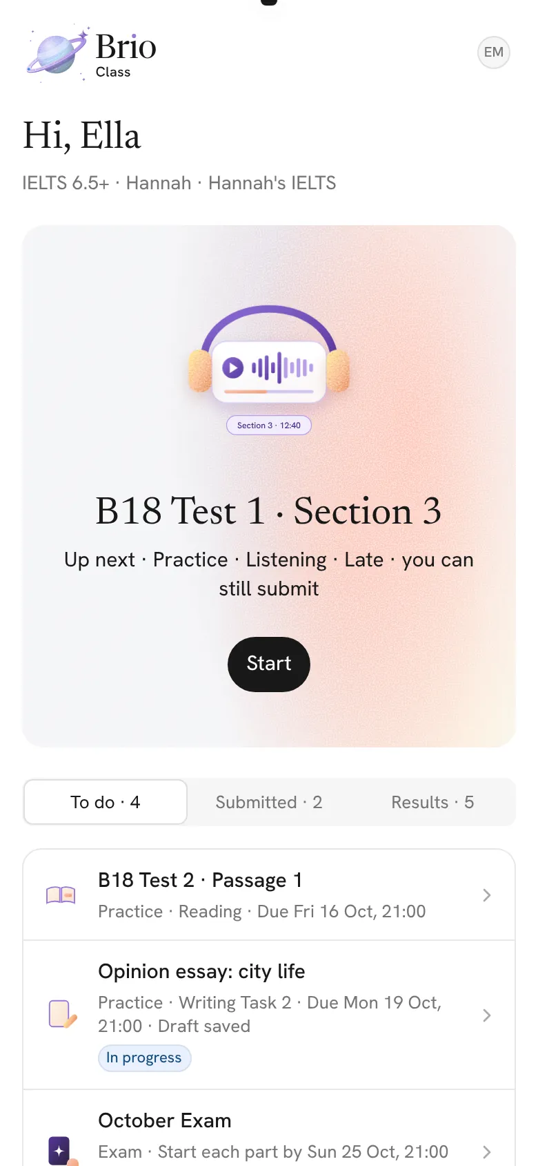 Student home on a phone: what's up next